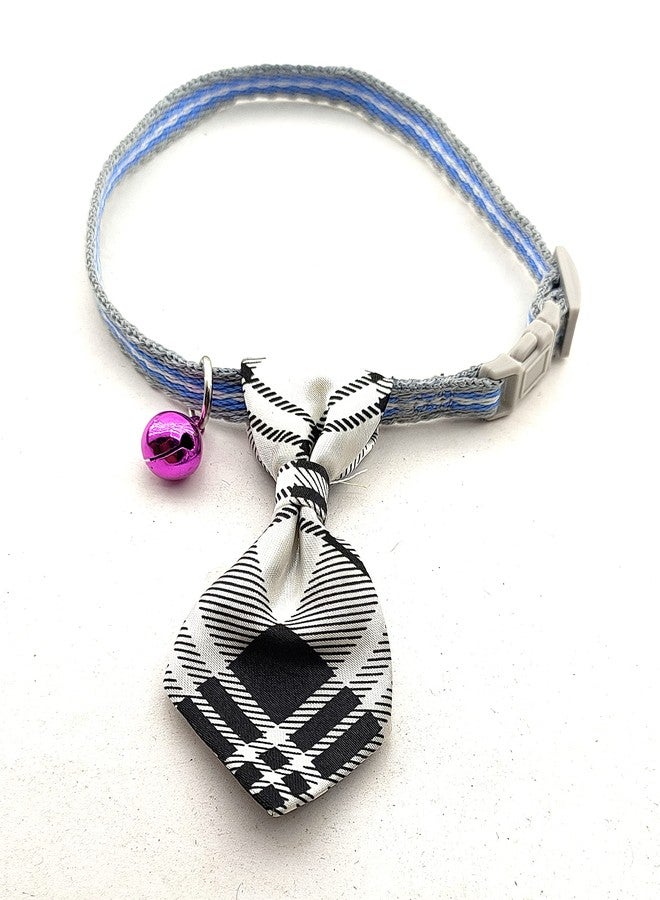 Pups&Pets Cat & Dog Collar Tie Adjustable Safety Buckle Dog Cat Accessories Fashion Checkered Bow tie with Bell - Pack of 2 - Image 2